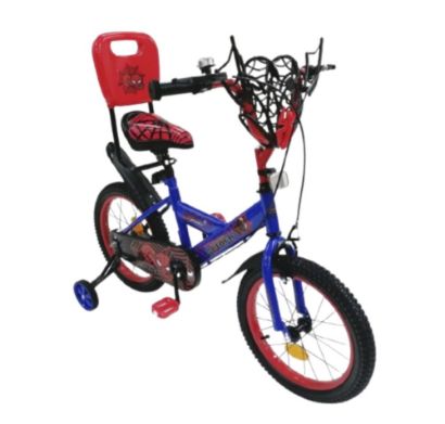 صورة دراجة سبايدرمان أزرق وأحمر مقاس 12,14,16